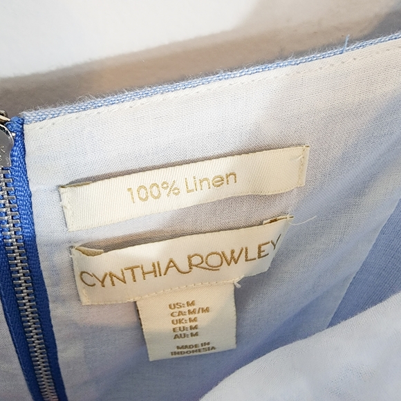 Cynthia Rowley 100% Linen Color Blocked Dress with Pockets Size Medium - Picture 5 of 8